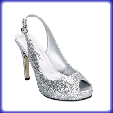 Silver evening discount shoes for women